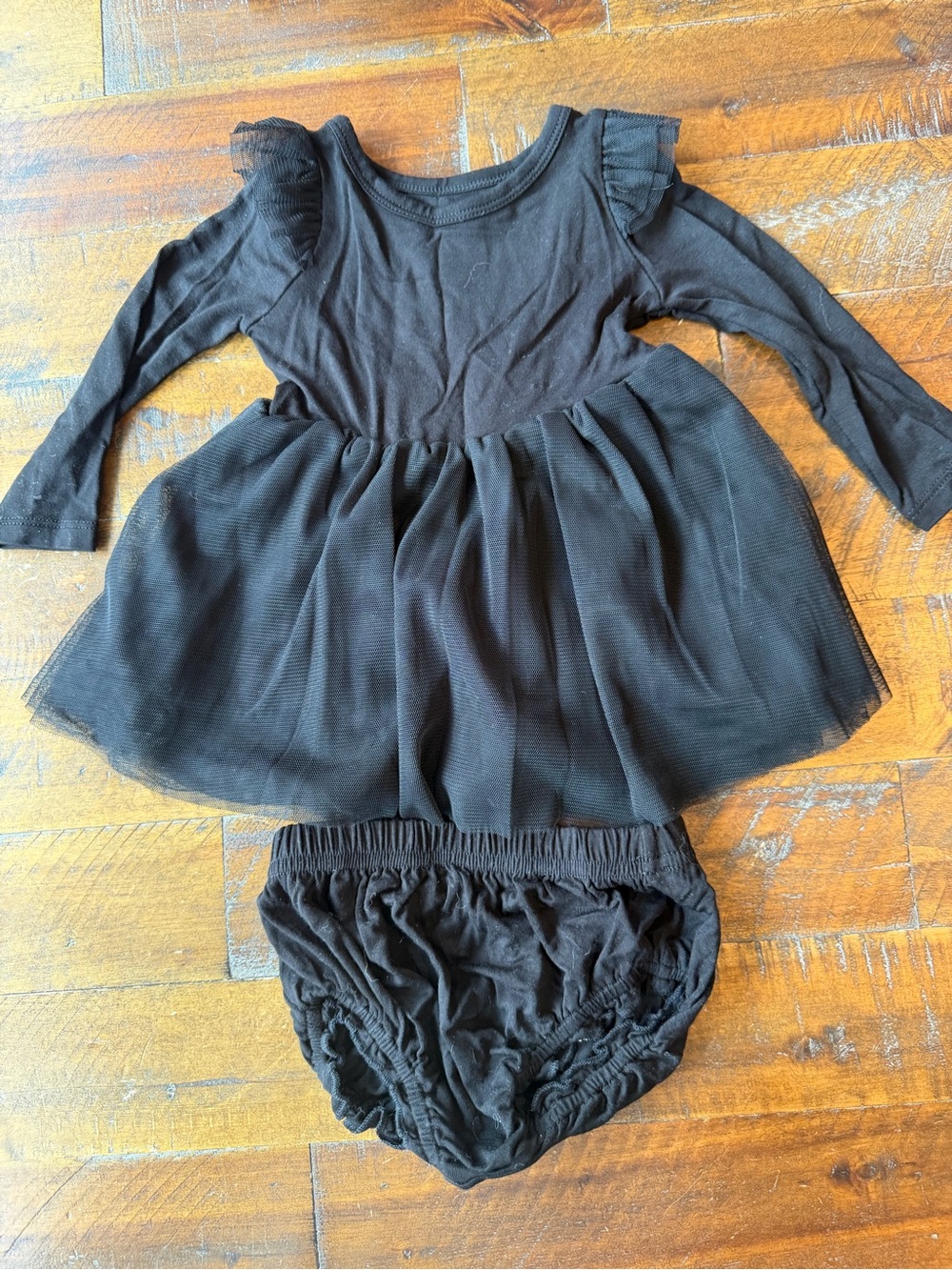 Black Long Sleeve Tutu Dress with Bloomer
